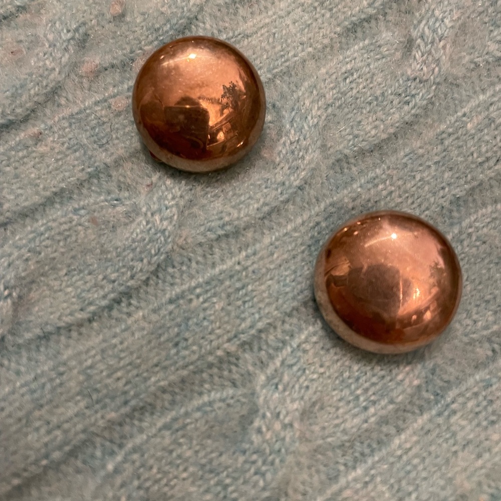 Vintage 925 Sterling  Silver Earrings TAXCO MEXICO TS-01 Round Circle Clip-on - Picture 2 of 9
